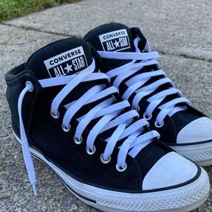 Black, high top converse